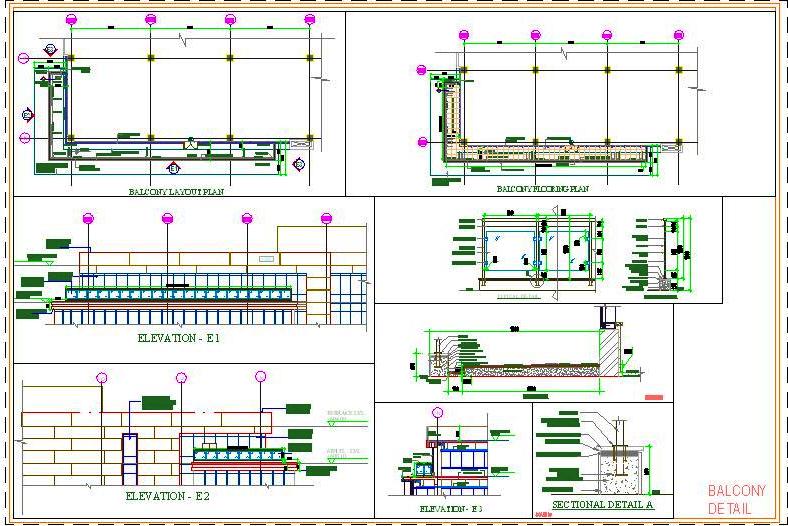 Stainless Steel Glass Railing CAD for Balcony and Stairs